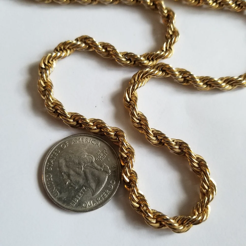 Relisted -Vintage rope chain gold tone metal - Picture 12 of 13